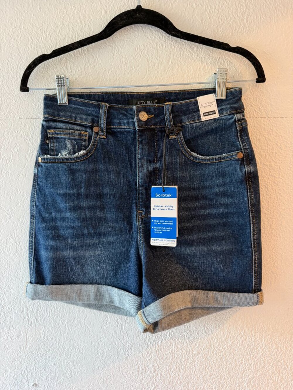 NWT Judy Blue High Waist Tummy Control Denim Shorts, Size M